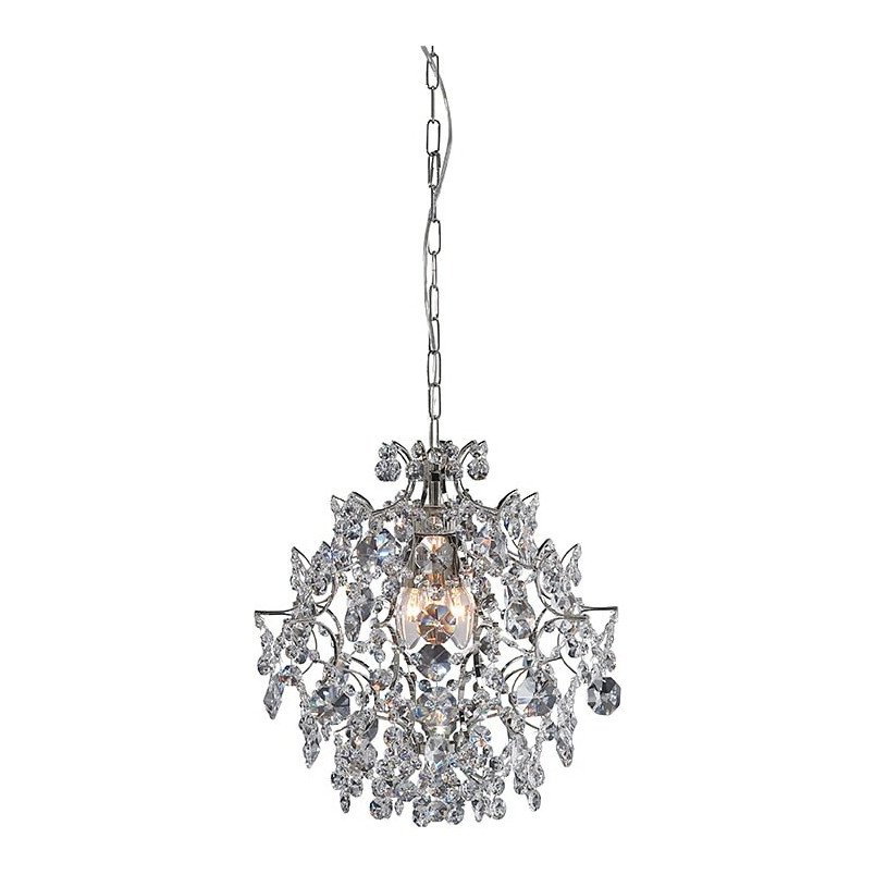 Lampa wisząca glamour z kryształkami Sofiero 42 przezroczysto-chromowana marki Markslojd