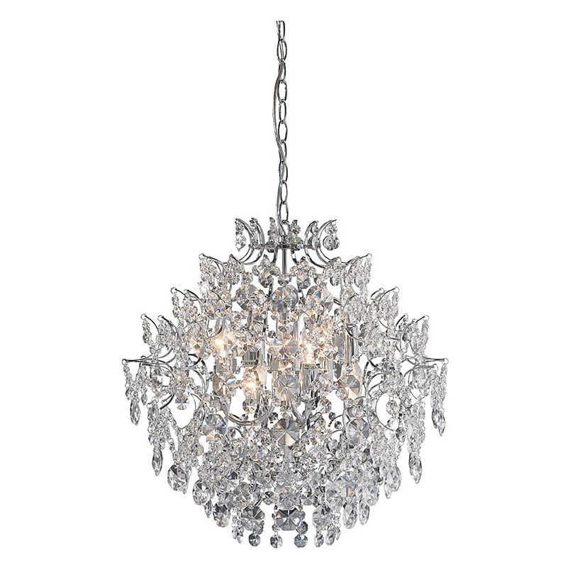 Lampa wisząca glamour z kryształkami Sofiero 55 przezroczysto-chromowana marki Markslojd