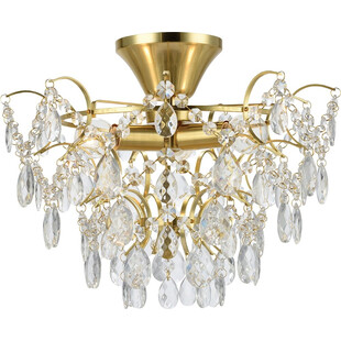 Lampa sufitowa glamour z kryształkami Sofiero 36 przezroczysto-mosiężna marki Markslojd