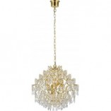 Lampa wisząca glamour z kryształkami Sofiero 39 przezroczysto-mosiężna marki Markslojd
