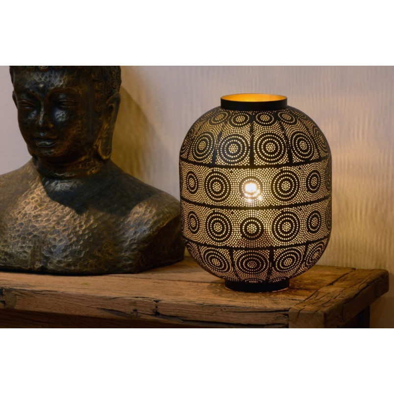 Lampa orientalna stołowa ażurowa Tahar 25 Czarna marki Lucide