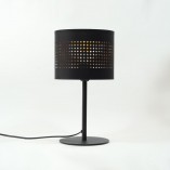 Lampka nocna/stołowa z abżurowym kloszem Tago czarno-złota marki TK Lighting