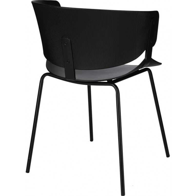 Krzesło plastikowe z podłokietnikami Gondia czarne marki Intesi