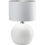 Lampa stołowa szklana z abażurem Palla biało-srebrna marki TK Lighting