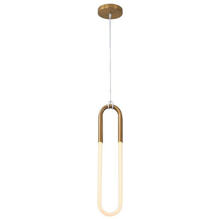 Stylizowa Lampa wisząca designerska U-shape 13 LED biało-mosiężna Step Into marki Step Into Design