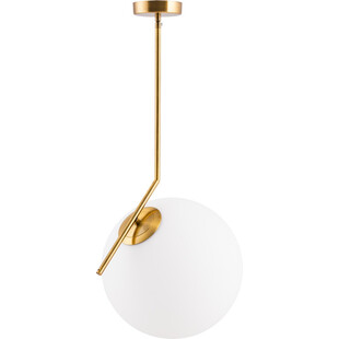 Lampa sufitowa szklana kula Solaris Biało Mosiężna marki Step Into Design
