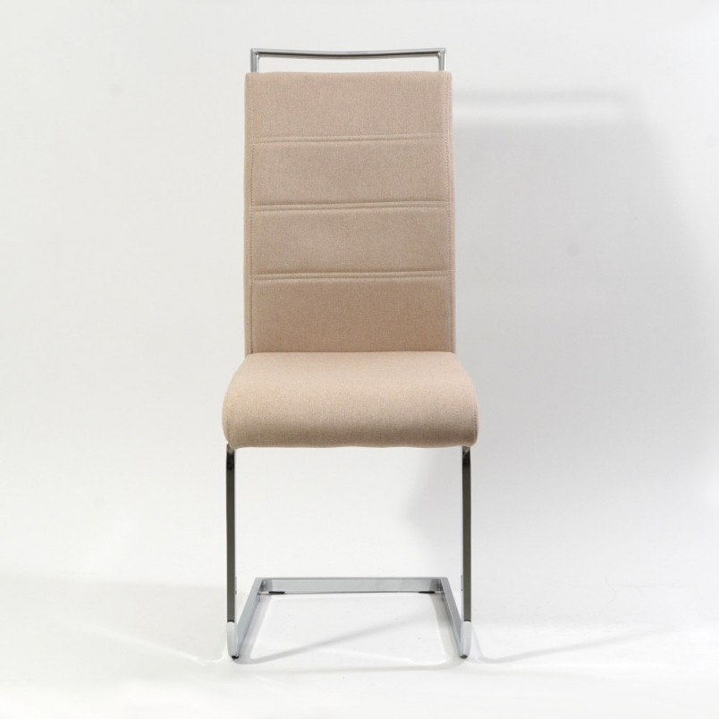 Krzesło tapicerowane na płozie H-441 beżowe/chrom marki Signal