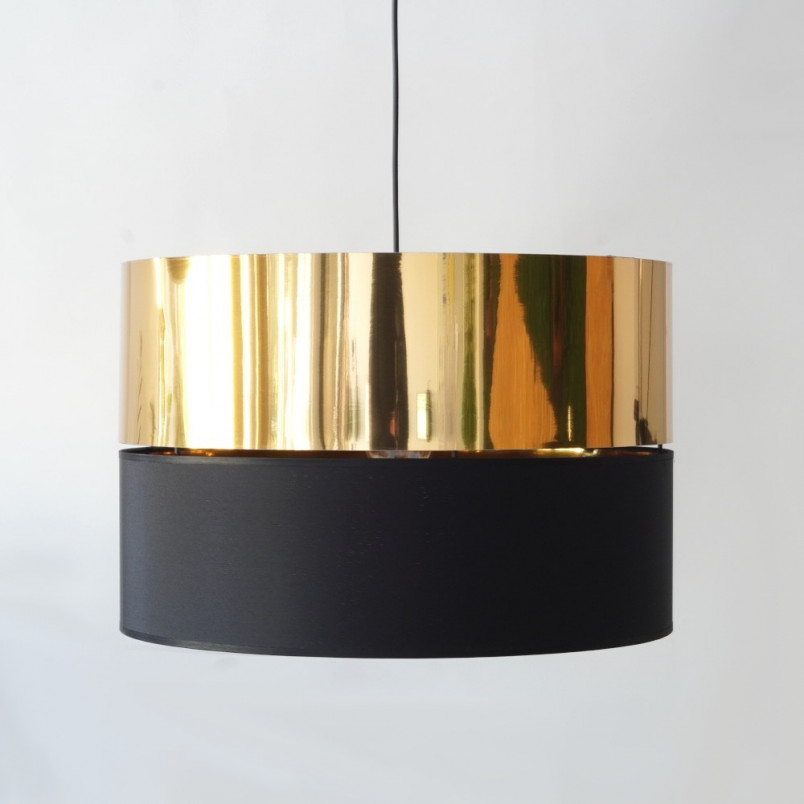 Lampa wisząca glamour z abażurem Hilton 50 złoty/czarny marki TK Lighting