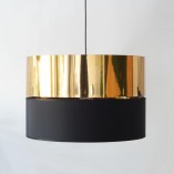 Lampa wisząca glamour z abażurem Hilton 50 złoty/czarny marki TK Lighting