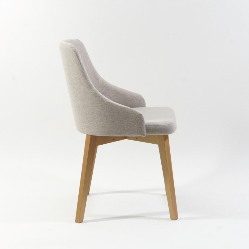 Krzesło tapicerowane na drewnianych nogach TOLEDO dąb miodowy/jasno beżowy marki Halmar