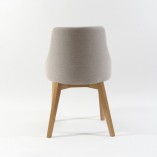 Krzesło tapicerowane na drewnianych nogach TOLEDO dąb miodowy/jasno beżowy marki Halmar