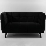Pikowana sofa welurowa Castello Velvet 145 czarna marki Signal