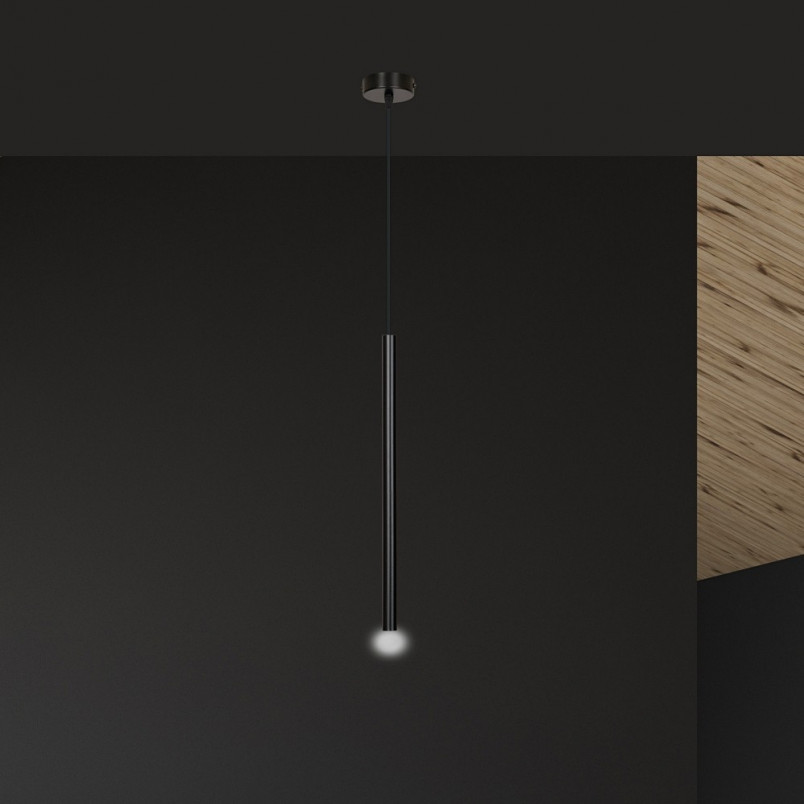 Lampa minimalistyczna wisząca tuba Selter 8 czarna marki Emibig