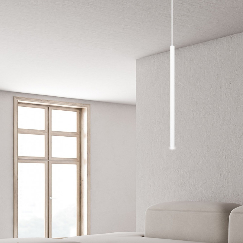 Lampa minimalistyczna wisząca tuba Selter 8 biała marki Emibig