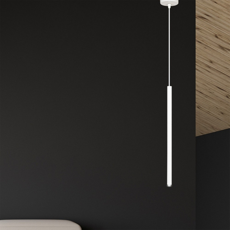 Lampa minimalistyczna wisząca tuba Selter 8 biała marki Emibig