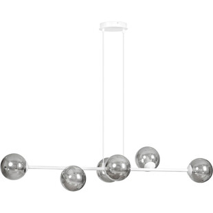 Lampa wisząca podłużna szklane kule Rossi VI biało-grafitowa marki Emibig