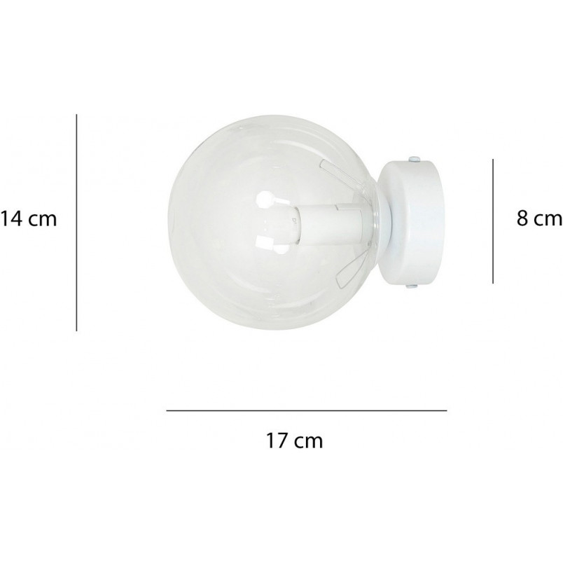 Kinkiet szklana kula Rossi 15 biało-przezroczysty marki Emibig