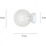 Kinkiet szklana kula Rossi 15 biało-przezroczysty marki Emibig