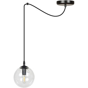 Lampa wisząca szklana kula Gigi 14 czarno-przezroczysta marki Emibig