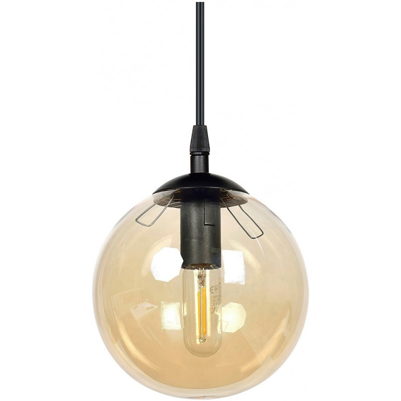 Lampa wisząca szklana kula Cosmo 12 czarno-miodowa marki Emibig