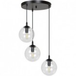 Lampa wisząca szklane kule Cosmo III premium czarno-przezroczysta marki Emibig