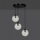Lampa wisząca szklane kule Cosmo III premium czarno-przezroczysta marki Emibig