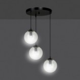 Lampa wisząca szklane kule Cosmo III premium czarno-przezroczysta marki Emibig