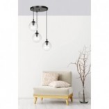Lampa wisząca szklane kule Cosmo III premium czarno-przezroczysta marki Emibig