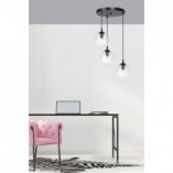 Lampa wisząca szklane kule Cosmo III premium czarno-przezroczysta marki Emibig