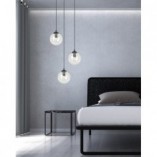 Lampa wisząca szklane kule Cosmo III premium czarno-przezroczysta marki Emibig
