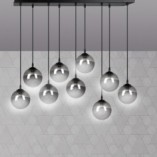 Lampa wisząca szklane kule Cosmo IX czarno-grafitowa marki Emibig