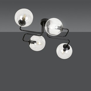 Lampa sufitowa szklane kule Brendi IV czarno-przezroczysta marki Emibig