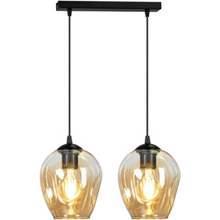 Lampa wisząca szklana podwójna Istar II czarno-miodowa marki Emibig