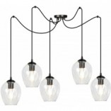 Lampa wisząca szklana "pająk" Level V czarno-przezroczysta marki Emibig