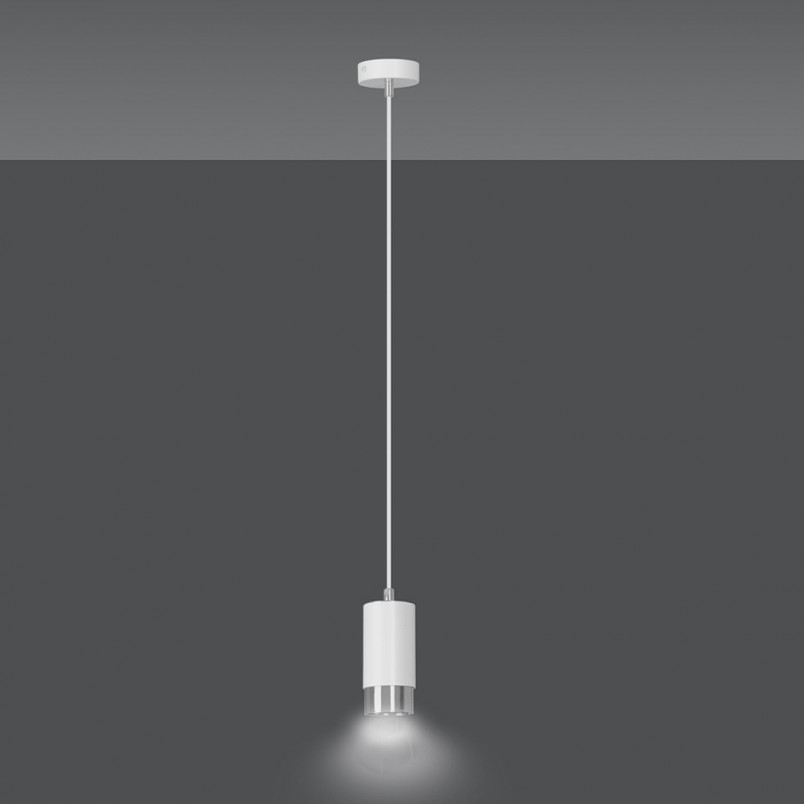 Lampa wisząca punktowa Fumiko 8 biało-chromowana marki Emibig