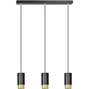 Lampa wisząca potrójna punktowa Fumiko III czarno-złota marki Emibig