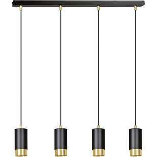 Lampa wisząca 4 punktowa Fumiko IV czarno-złota marki Emibig
