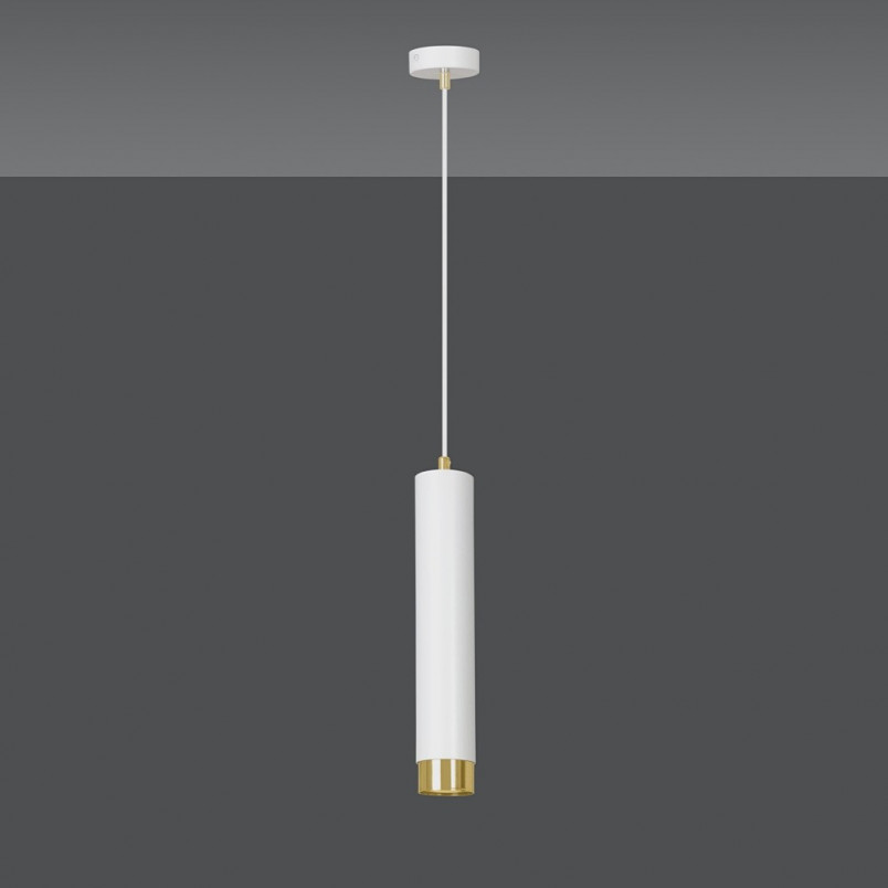 Lampa wisząca tuba Kibo 8 biało-złota marki Emibig