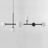 Lampa wisząca szklane kule Dione 130 biało-czarna marki Aldex