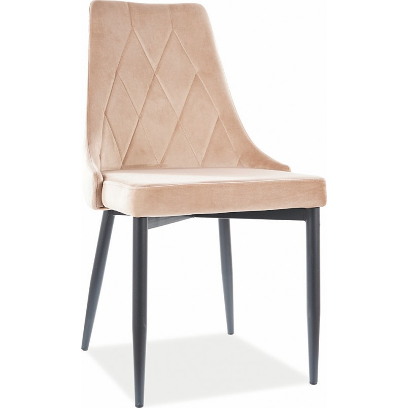 Krzesło welurowe pikowane Trix B Velvet beżowe marki Signal