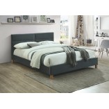 Łóżko welurowe na nóżkach Sierra Velvet 120x200 szary/dąb marki Signal