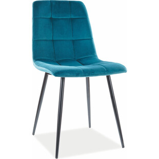 Krzesło welurowe pikowane Mila Velvet turkusowe marki Signal