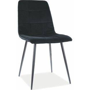 Krzesło welurowe pikowane Mila Matt Velvet czarne marki Signal