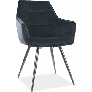 Krzesło fotelowe welurowe Lilia Velvet czarne marki Signal