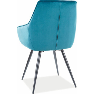 Krzesło fotelowe welurowe Lilia Velvet turkusowe marki Signal