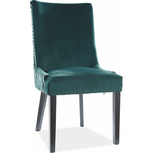 Krzesło welurowe na drewnianych nogach Leon Velvet zielone marki Signal
