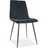 Krzesło welurowe pikowane Irys Velvet czarne marki Signal
