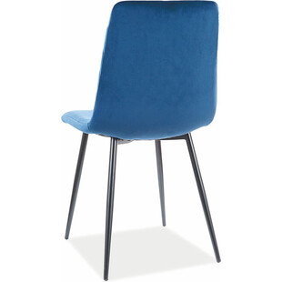 Krzesło welurowe pikowane Irys Velvet granatowe marki Signal
