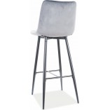Krzesło barowe welurowe pikowane Chic Velvet 77 szare marki Signal