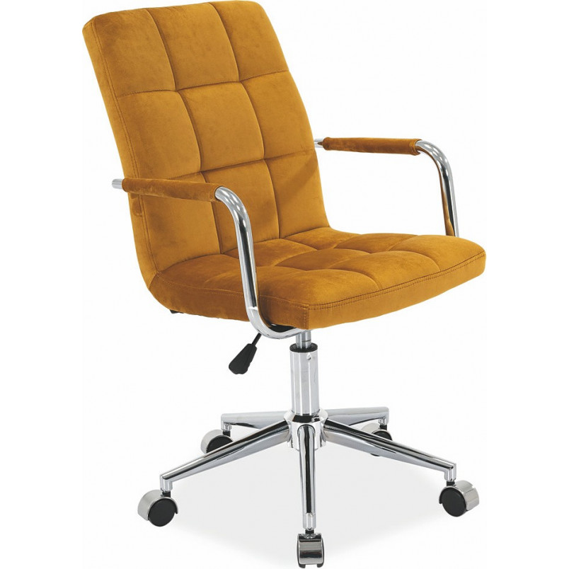 Krzesło biurowe welurowe Q-022 Velvet żółte marki Signal